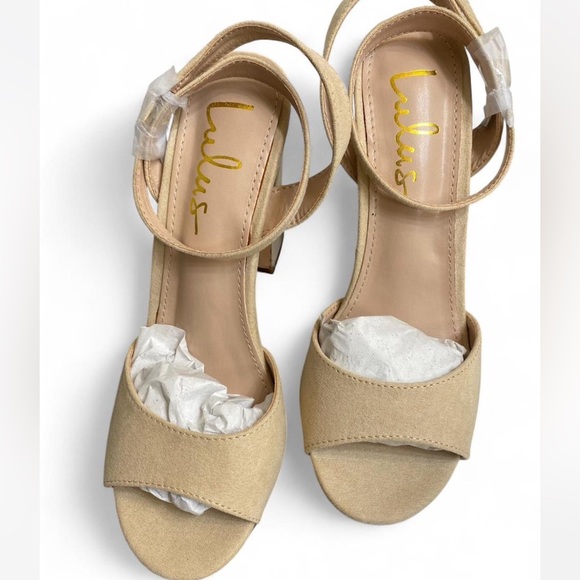 Lulus Laren Natural Suede Block Heels - Picture 3 of 7